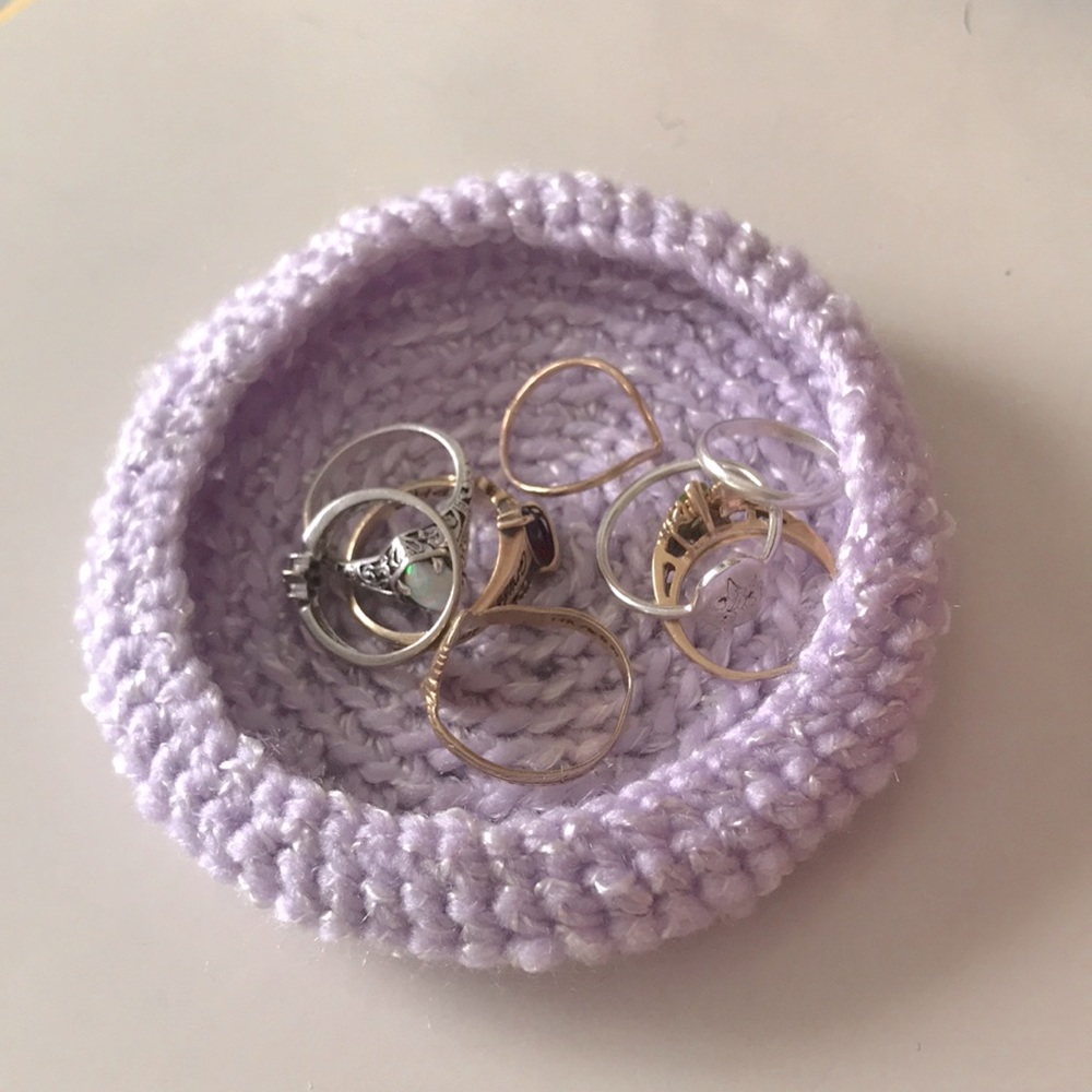 purple handmade ring or trinket tray